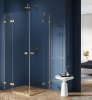 New Trendy Avexa Gold Brushed kabina prostokątna 110x80x200 cm złoto szczotkowane przejrzyste EXK-1884